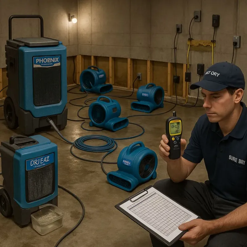 Structural Drying and Dehumidification process in Morganville, NJ